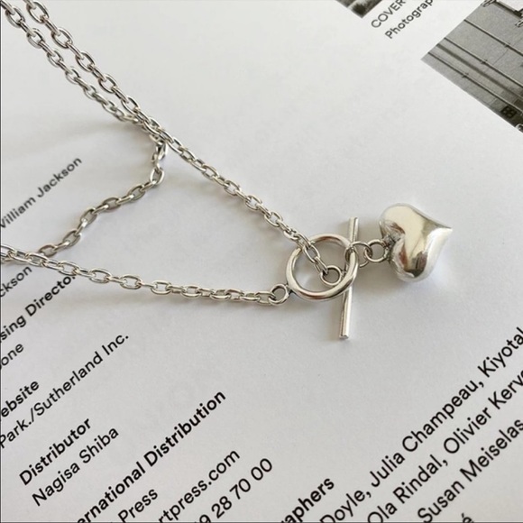 HEART 925 STERLING SILVER LINK CHAIN NECKLACE, NICE NECKLACE, CUTE NECKLACE - Picture 6 of 6